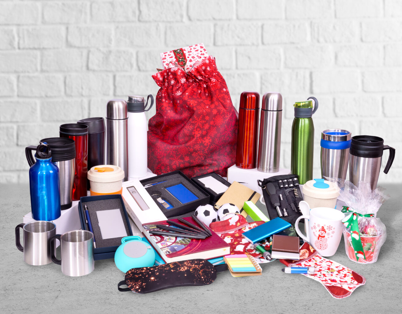 Various types of promotional items.