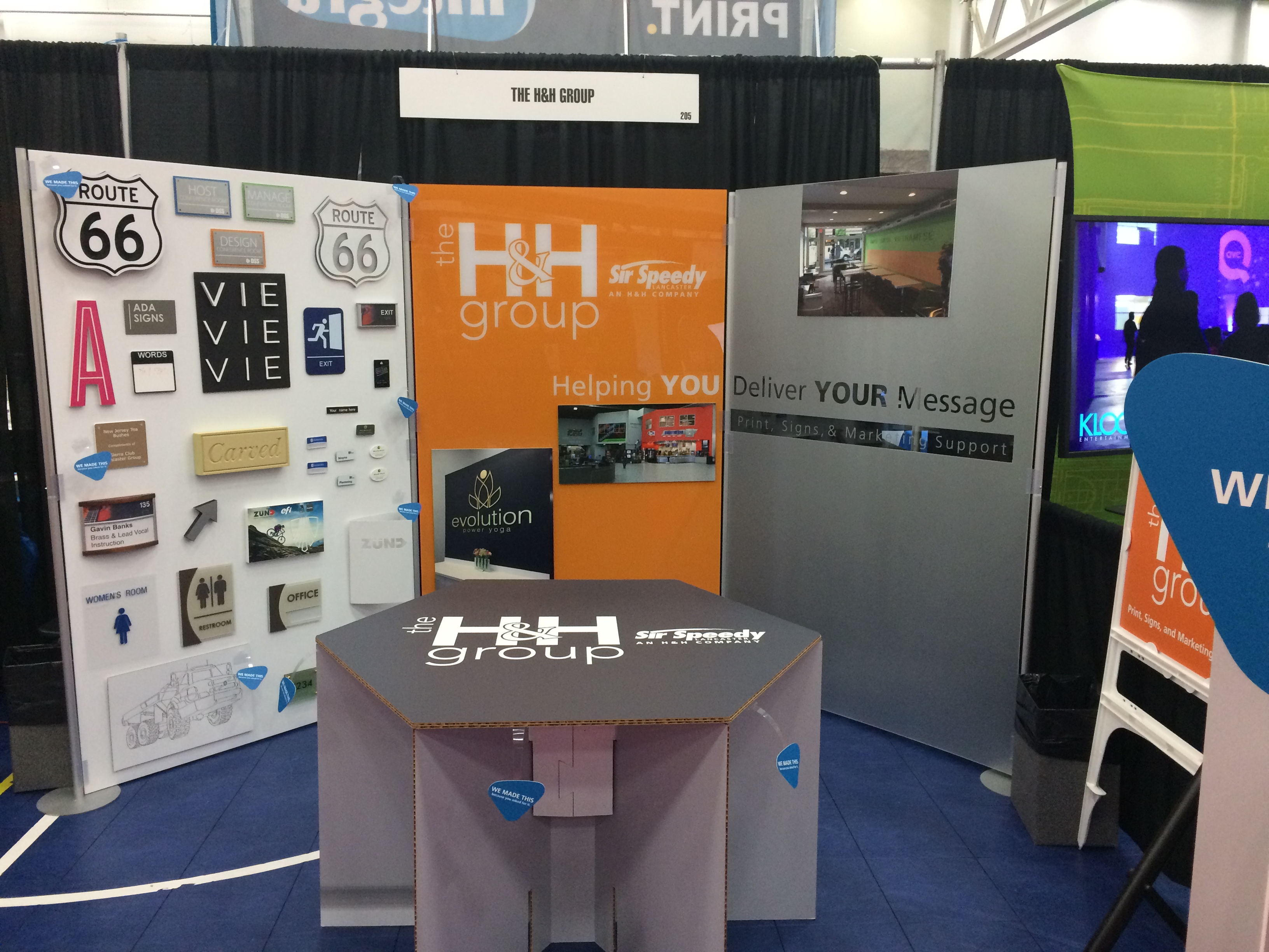 An event display showcasing many of the trade show displays The H&H Group can help with